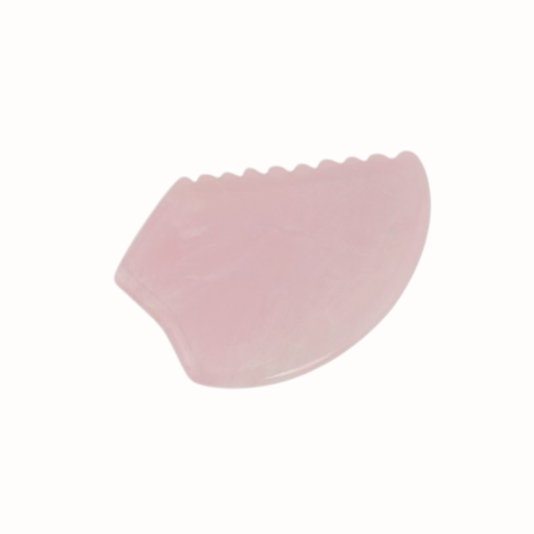 Gua Sha Rose Quartz Peach Shape